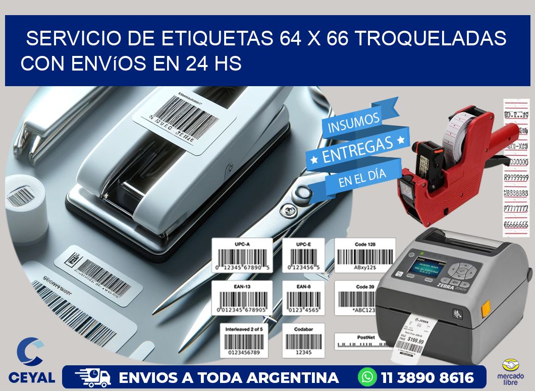 Servicio de etiquetas 64 x 66 troqueladas con envíos en 24 hs