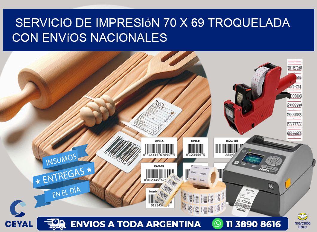 Servicio de impresión 70 x 69 troquelada con envíos nacionales