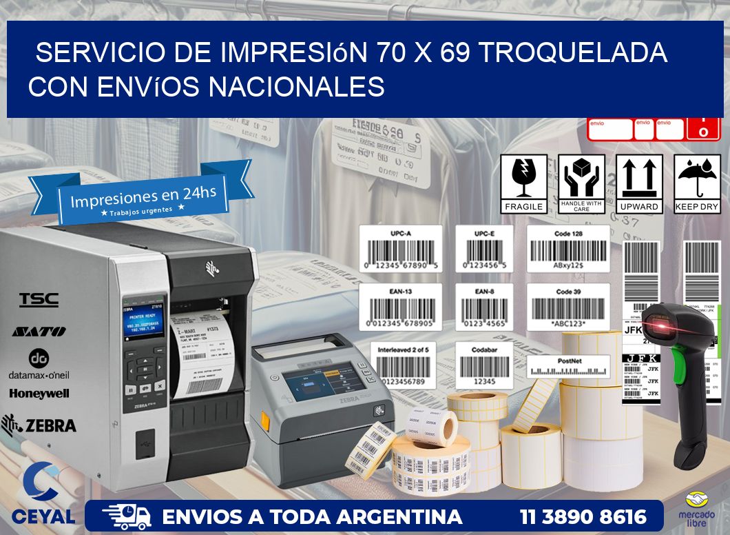 Servicio de impresión 70 x 69 troquelada con envíos nacionales