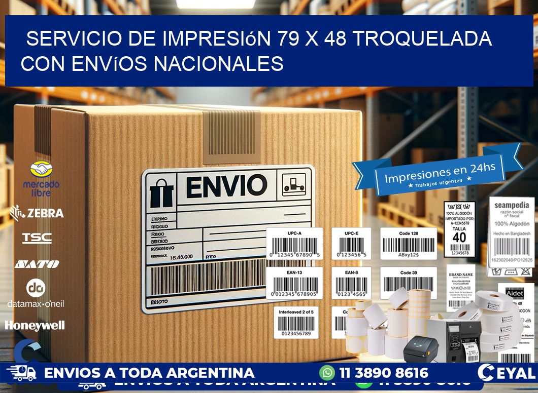 Servicio de impresión 79 x 48 troquelada con envíos nacionales