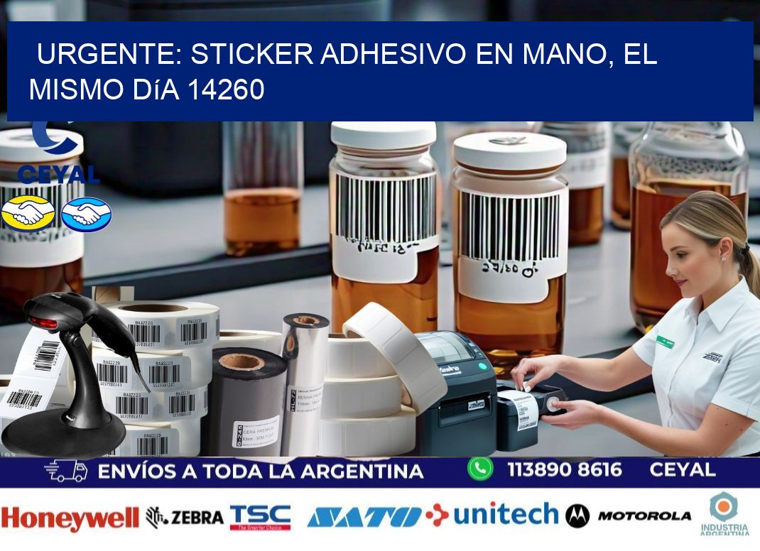 Urgente: Sticker adhesivo en Mano, el Mismo Día 14260