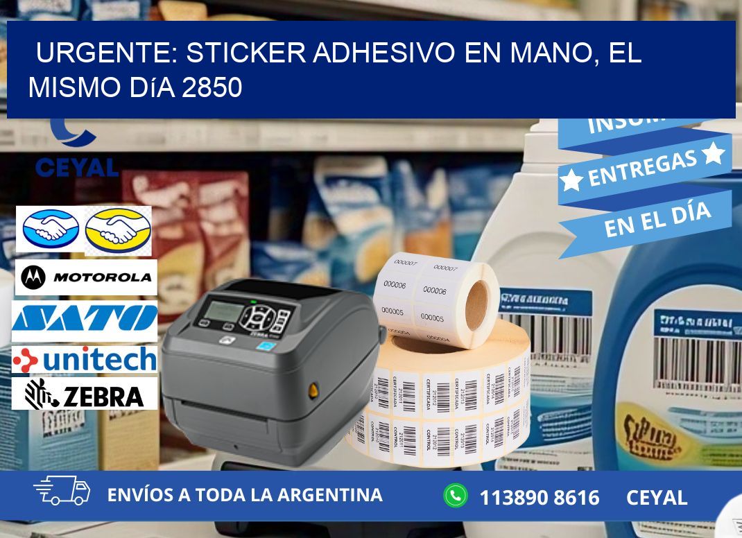 Urgente: Sticker adhesivo en Mano, el Mismo Día 2850