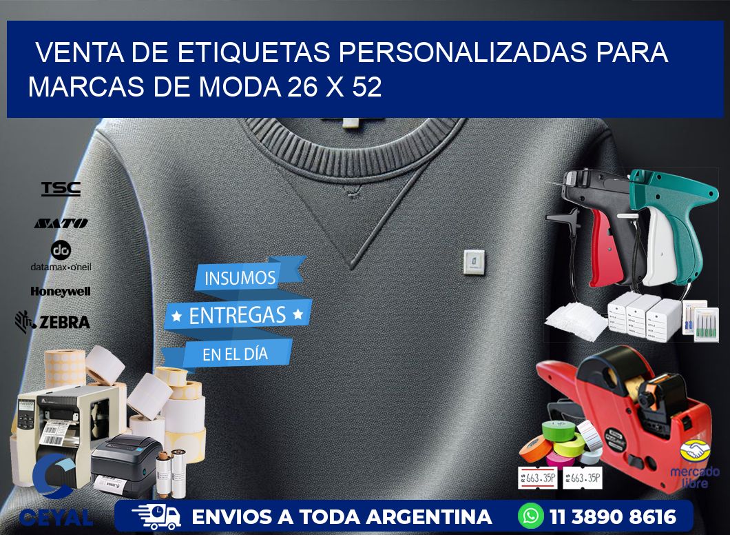 Venta de Etiquetas Personalizadas para Marcas de Moda 26 x 52