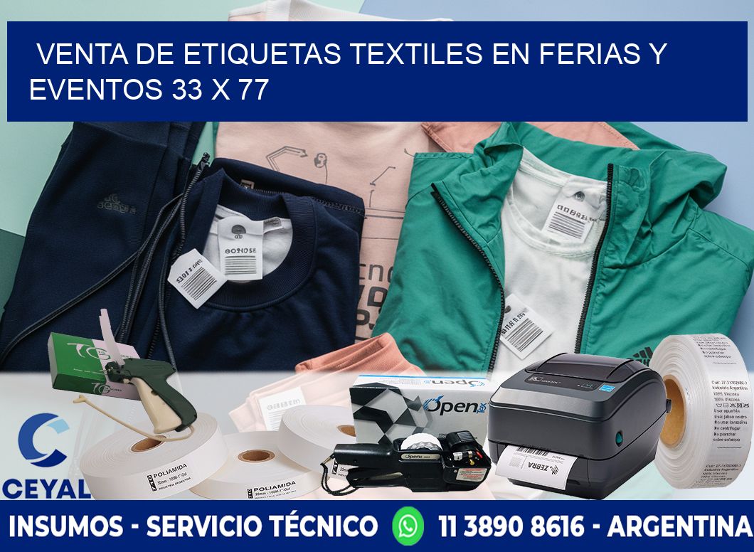 Venta de Etiquetas Textiles en Ferias y Eventos 33 x 77