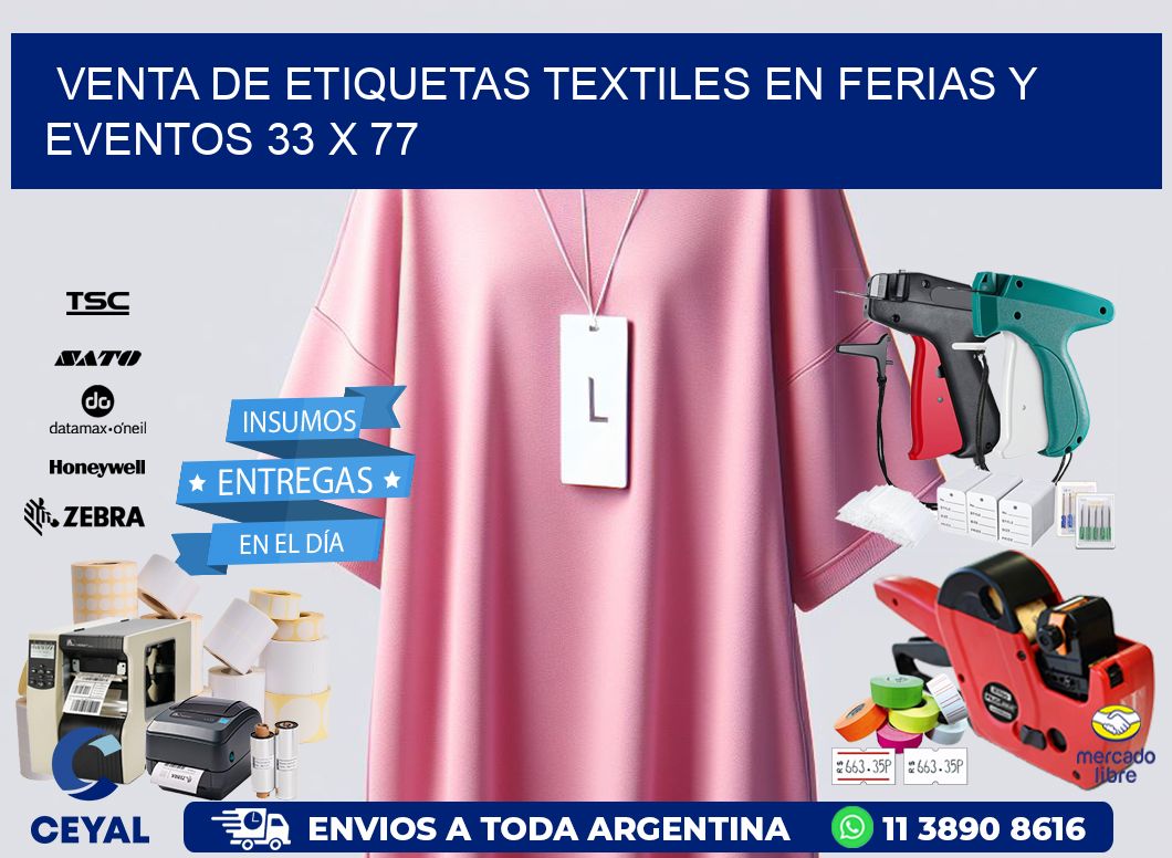 Venta de Etiquetas Textiles en Ferias y Eventos 33 x 77
