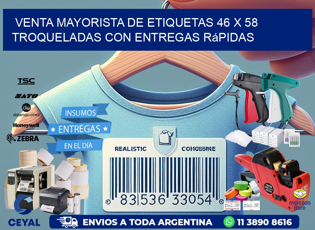 Venta mayorista de etiquetas 46 x 58 troqueladas con entregas rápidas
