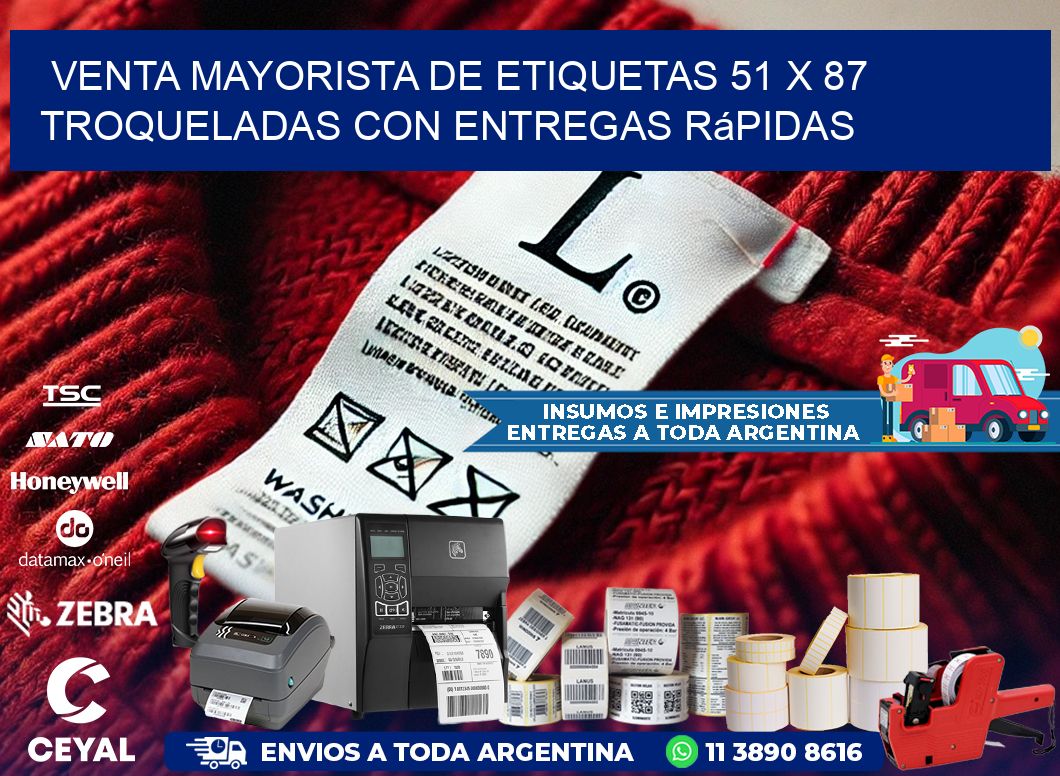 Venta mayorista de etiquetas 51 x 87 troqueladas con entregas rápidas