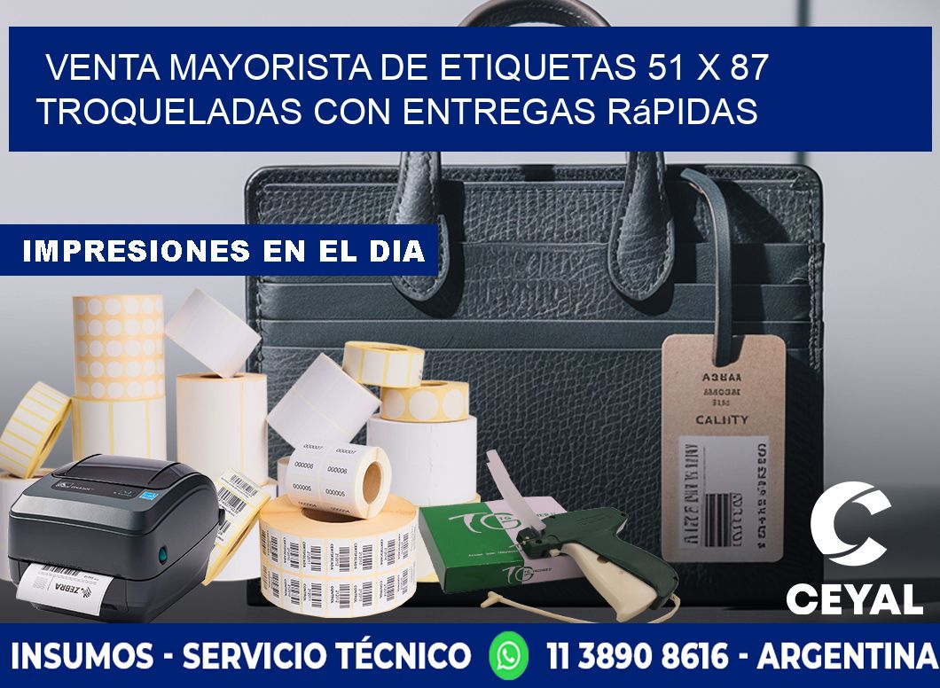 Venta mayorista de etiquetas 51 x 87 troqueladas con entregas rápidas