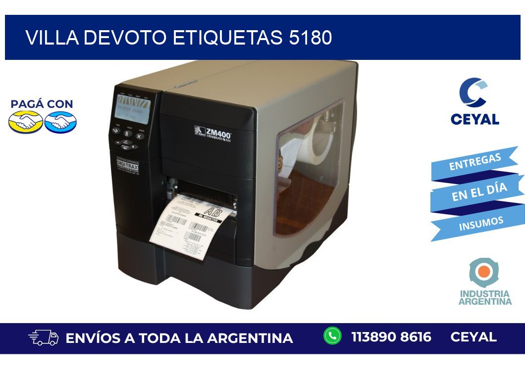 Villa Devoto etiquetas 5180