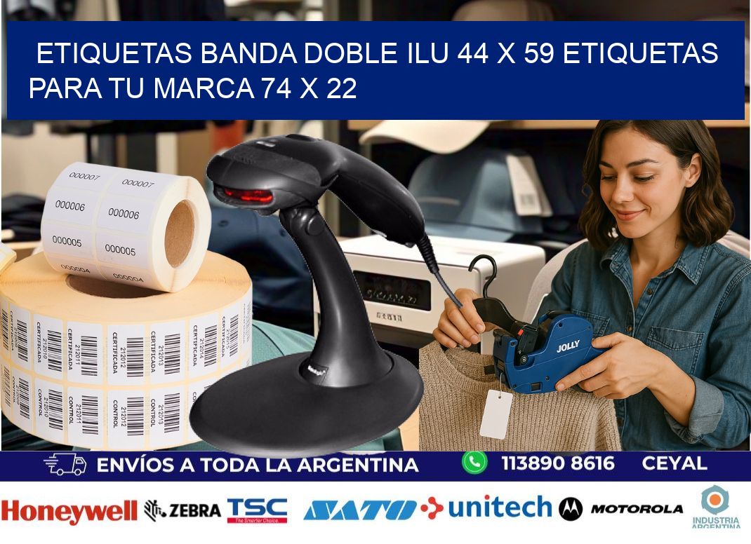 etiquetas banda doble ilu 44 x 59 etiquetas para tu marca 74 x 22
