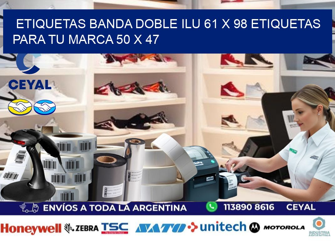 etiquetas banda doble ilu 61 x 98 etiquetas para tu marca 50 x 47
