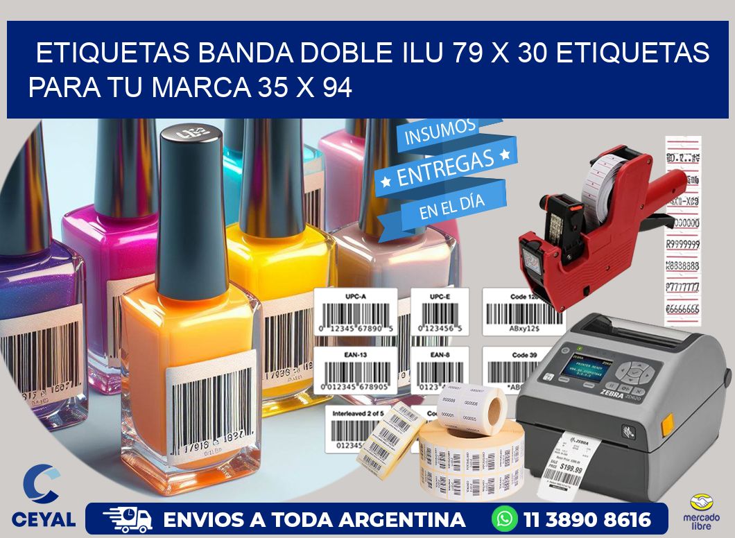 etiquetas banda doble ilu 79 x 30 etiquetas para tu marca 35 x 94