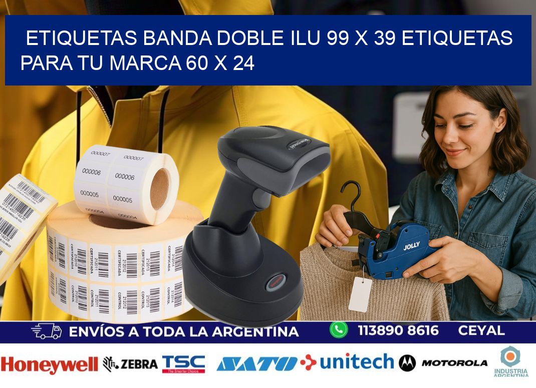 etiquetas banda doble ilu 99 x 39 etiquetas para tu marca 60 x 24