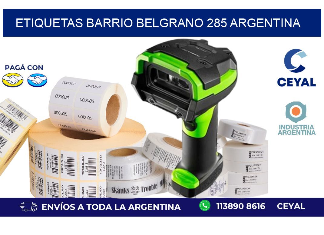 etiquetas barrio belgrano 285 argentina