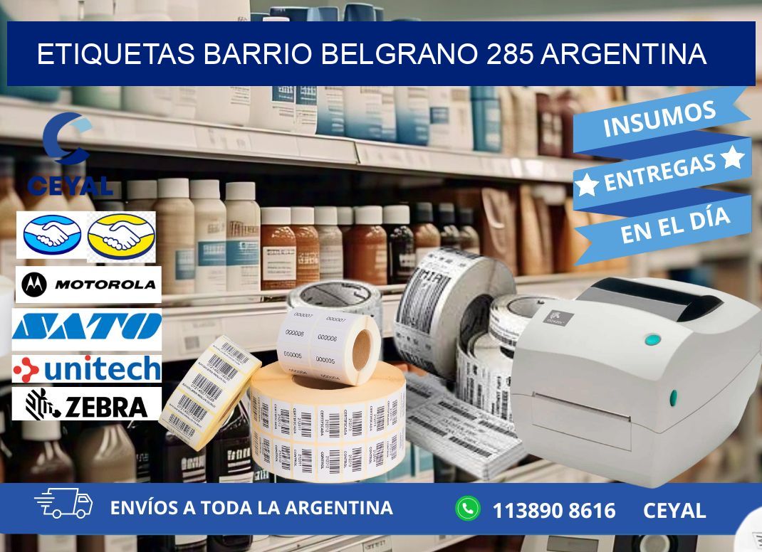 etiquetas barrio belgrano 285 argentina