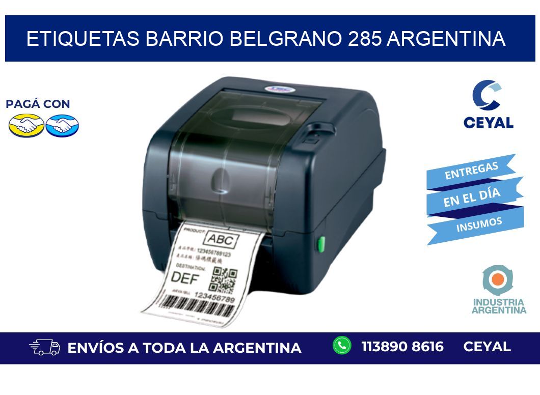 etiquetas barrio belgrano 285 argentina