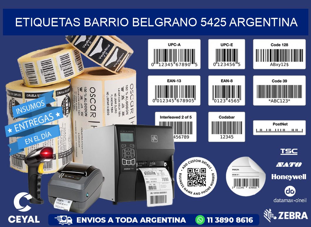 etiquetas barrio belgrano 5425 argentina