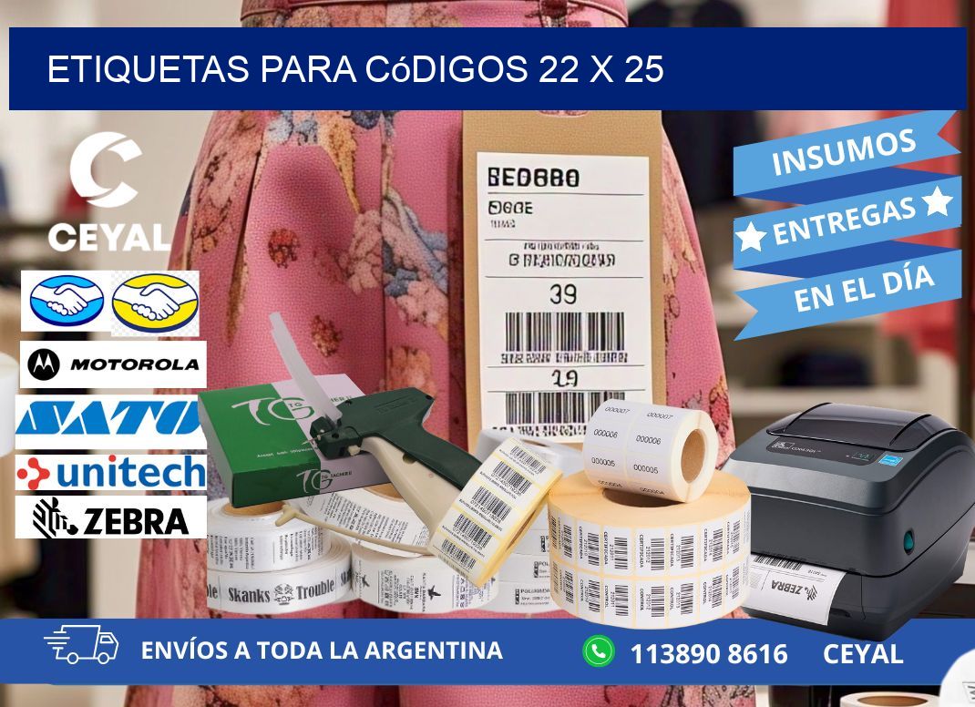 etiquetas para códigos 22 x 25