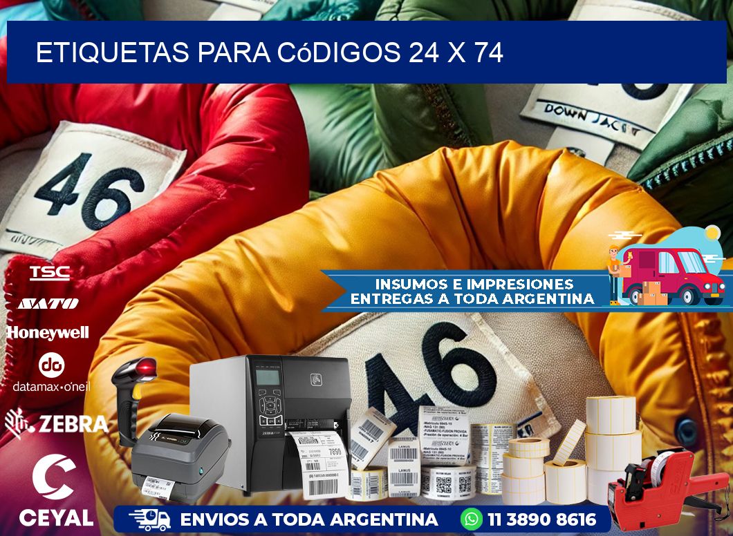 etiquetas para códigos 24 x 74