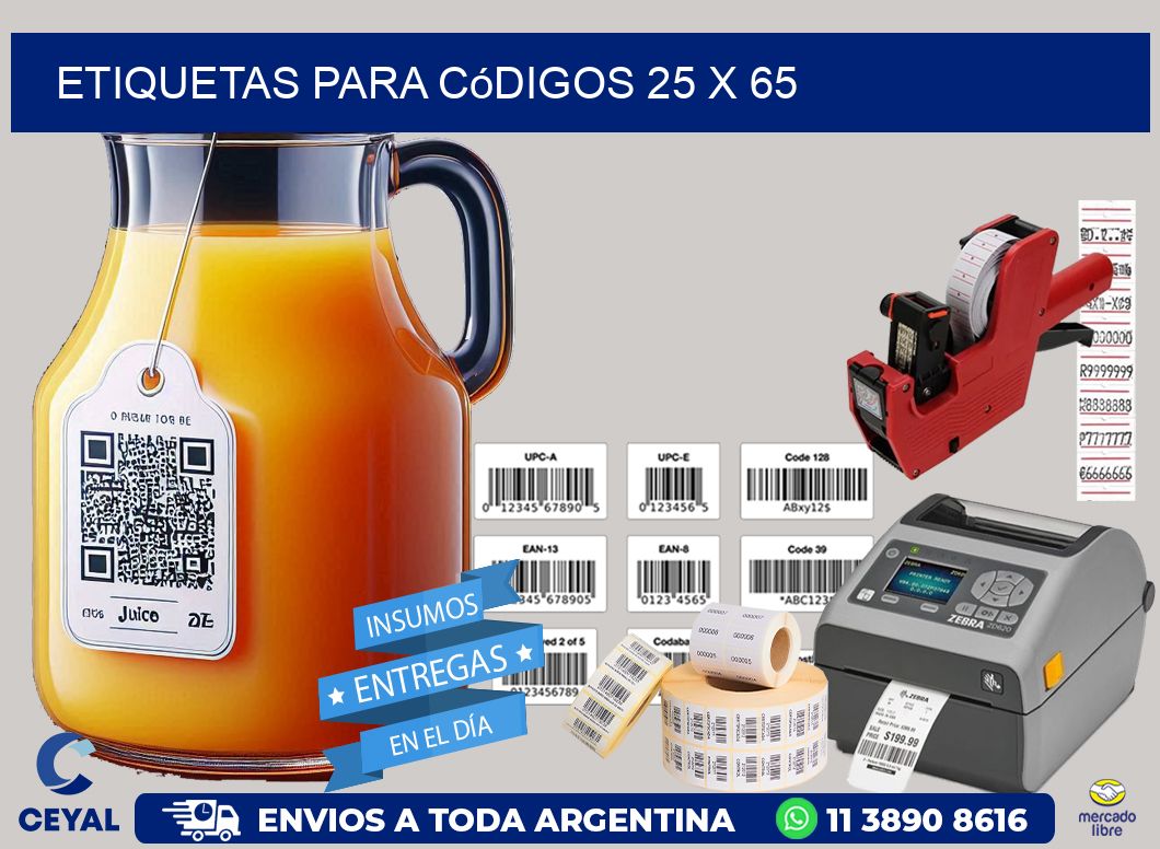 etiquetas para códigos 25 x 65