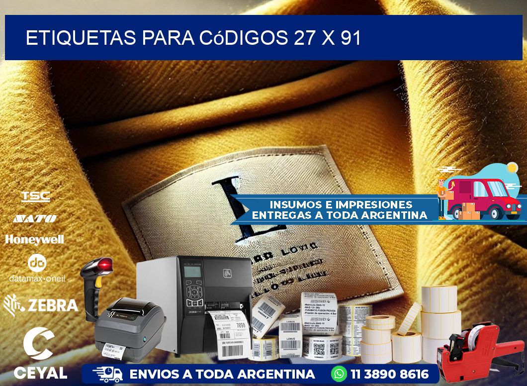 etiquetas para códigos 27 x 91