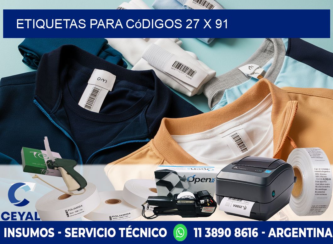 etiquetas para códigos 27 x 91
