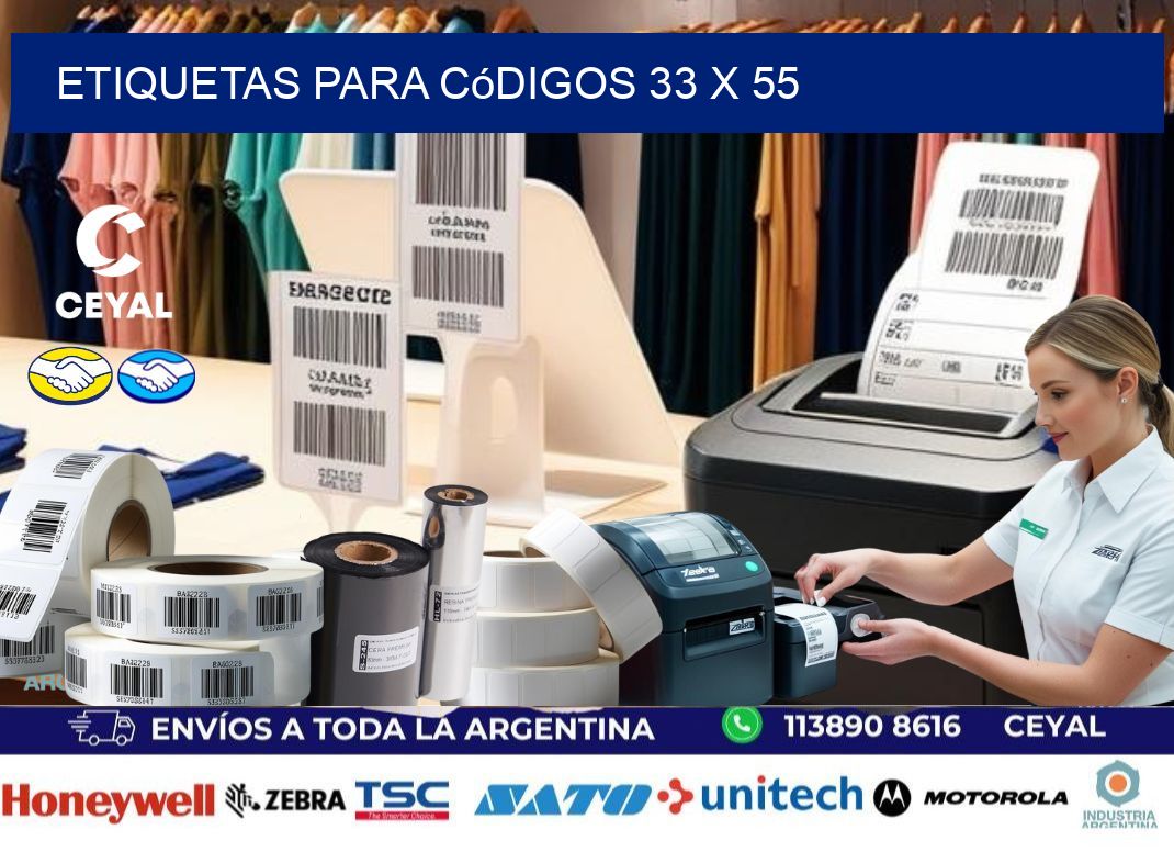 etiquetas para códigos 33 x 55