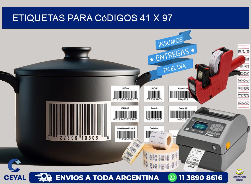 etiquetas para códigos 41 x 97
