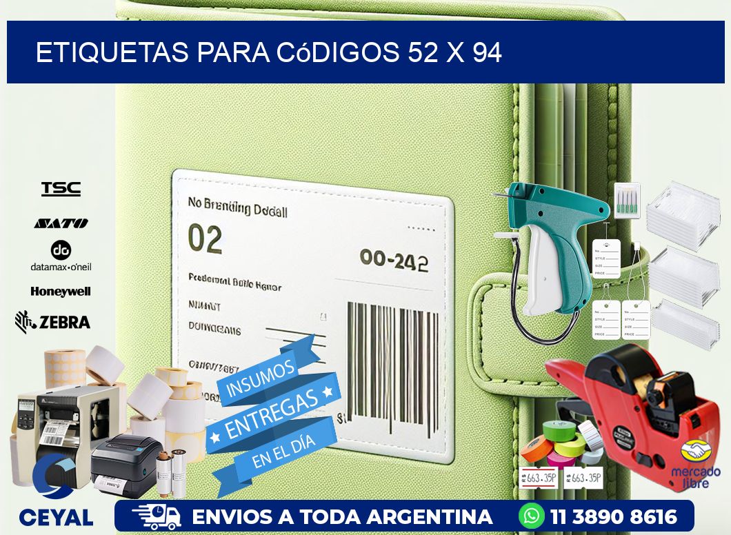 etiquetas para códigos 52 x 94