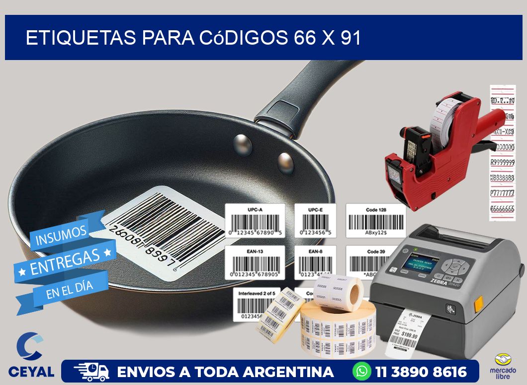 etiquetas para códigos 66 x 91