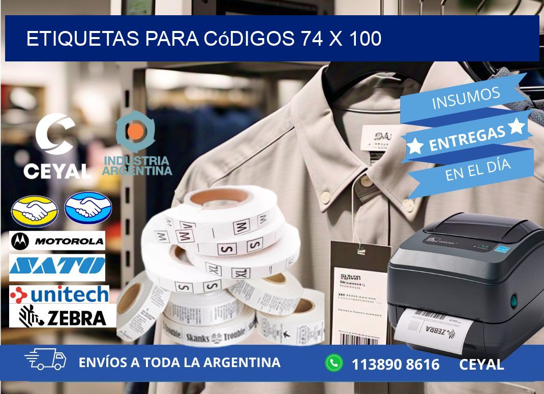etiquetas para códigos 74 x 100
