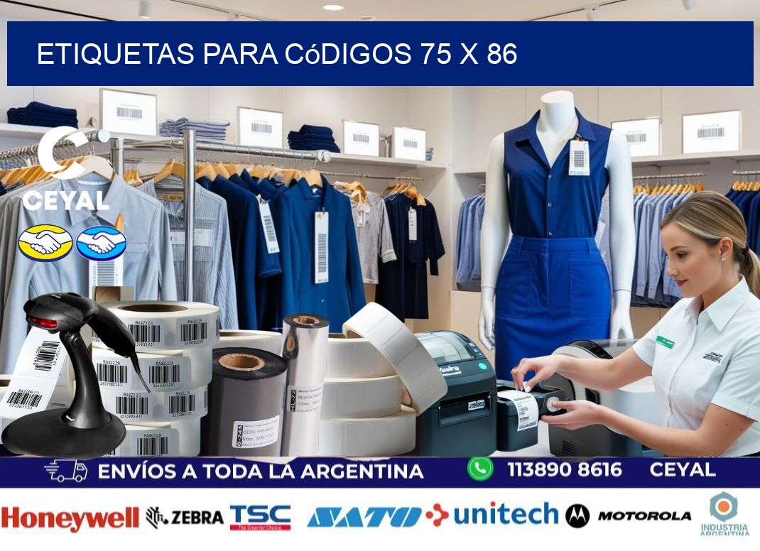 etiquetas para códigos 75 x 86