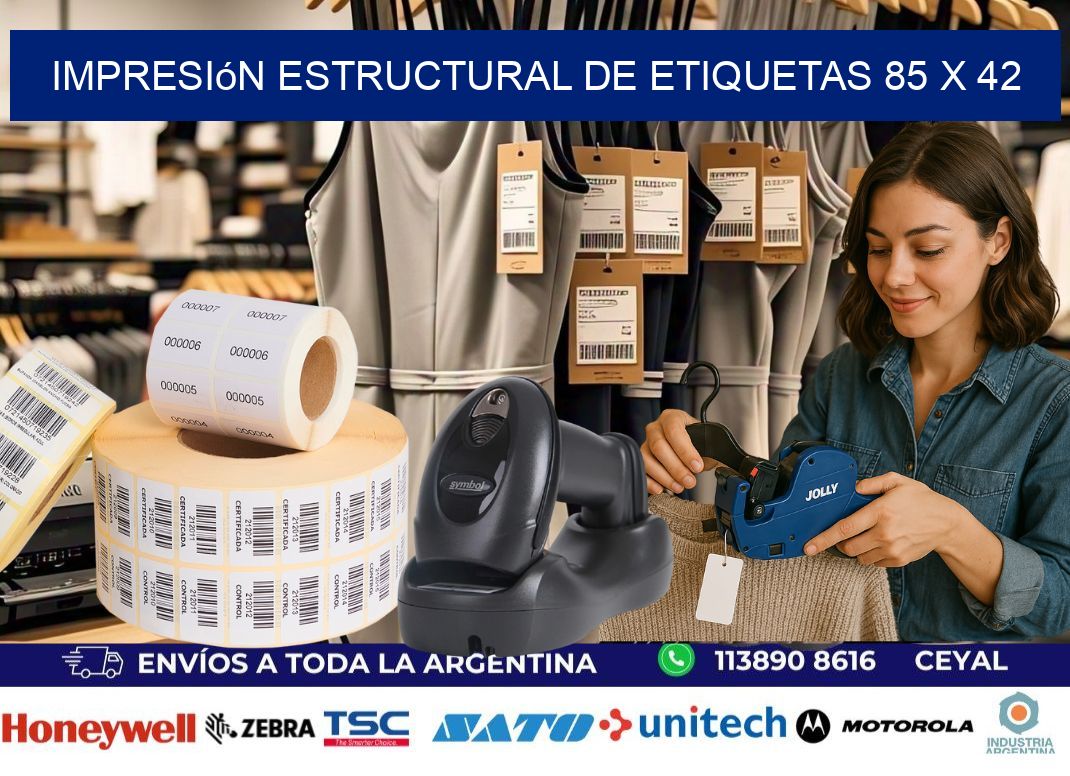 impresión estructural de etiquetas 85 x 42