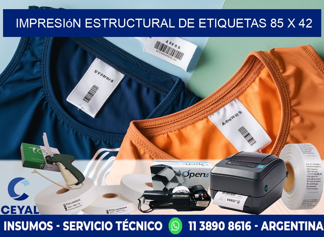 impresión estructural de etiquetas 85 x 42