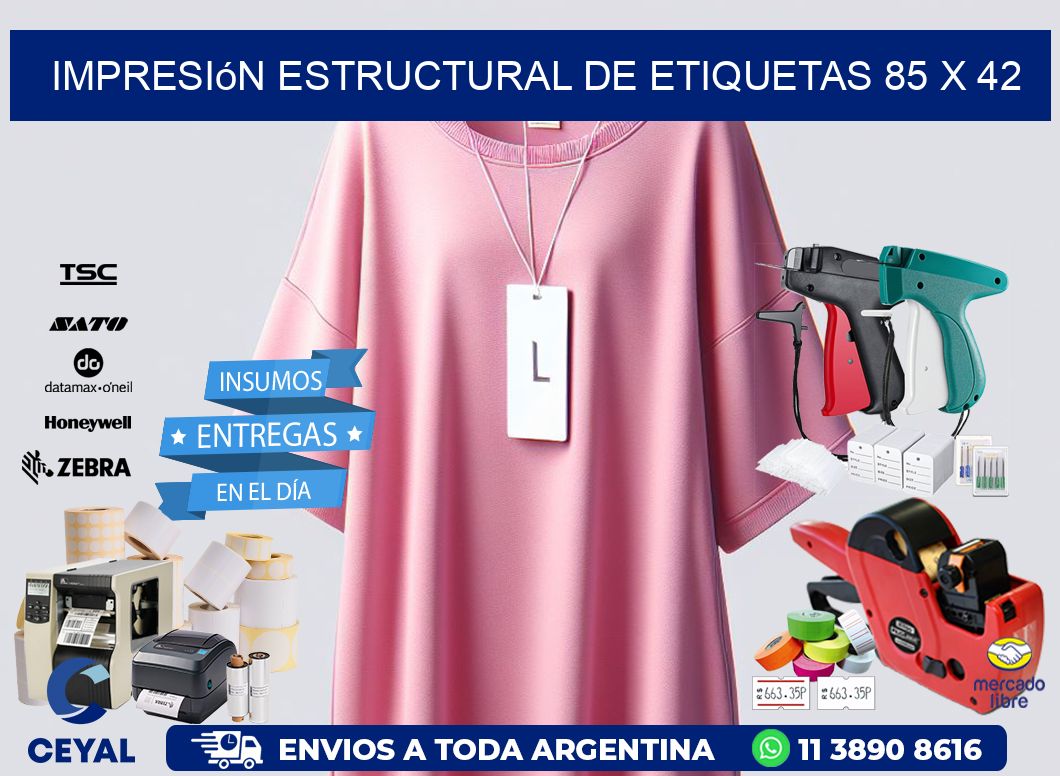 impresión estructural de etiquetas 85 x 42