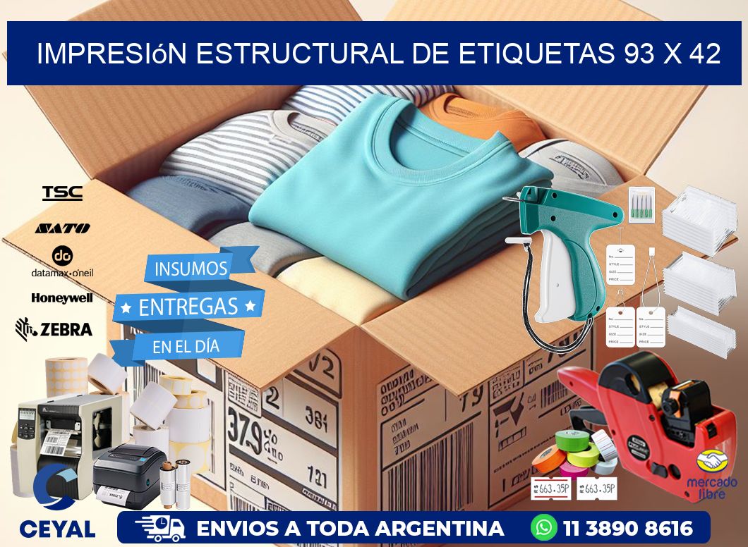 impresión estructural de etiquetas 93 x 42