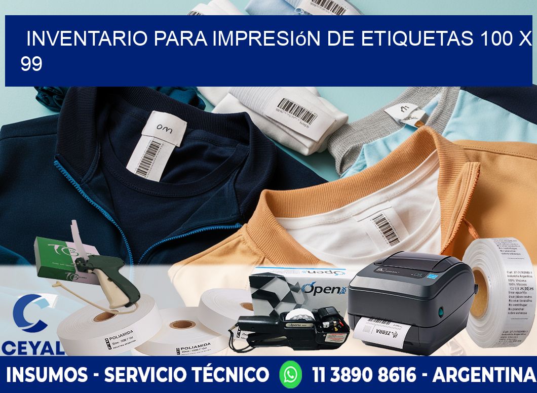 inventario para impresión de etiquetas 100 x 99