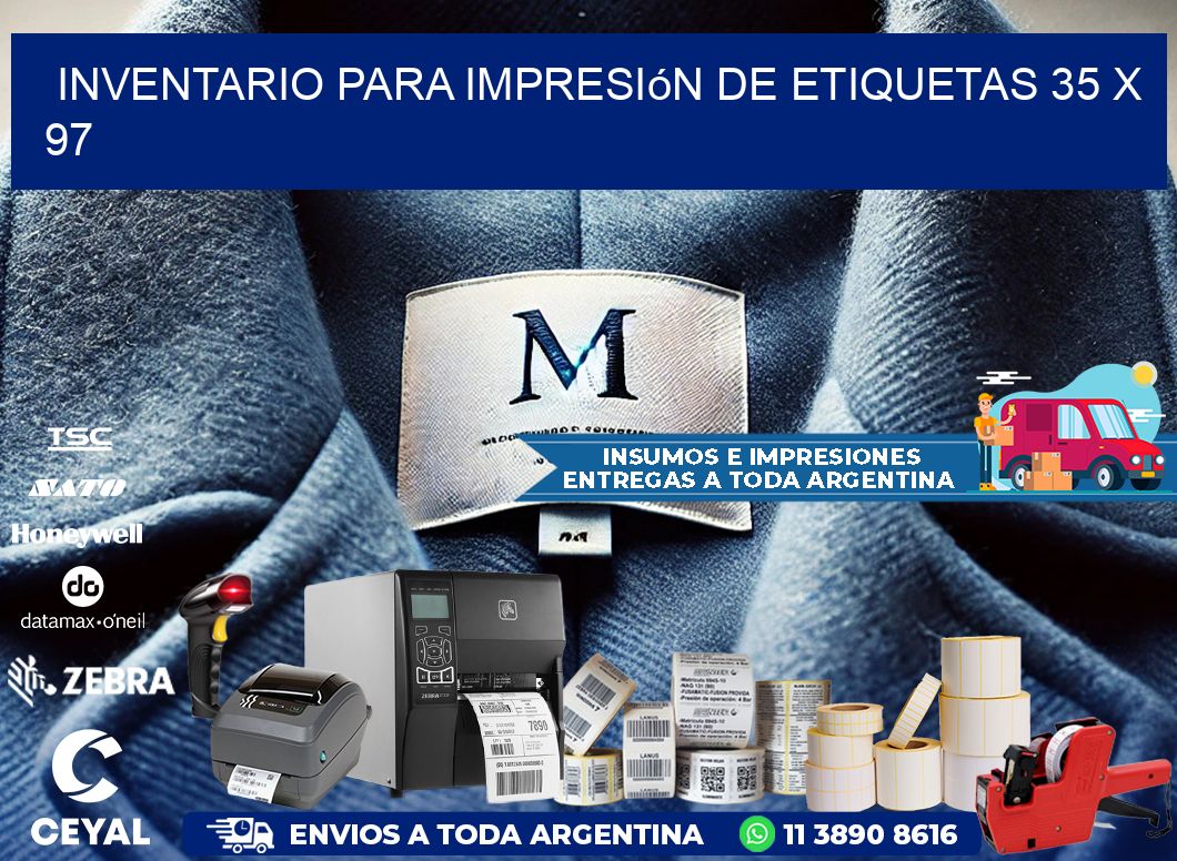 inventario para impresión de etiquetas 35 x 97