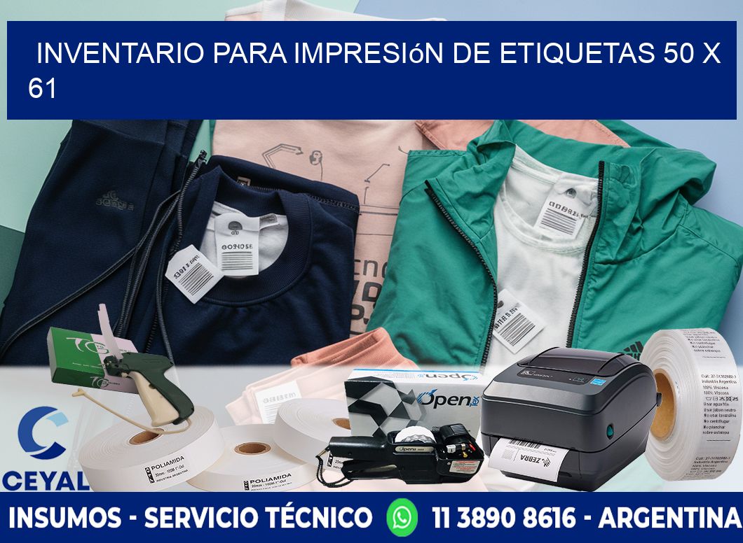 inventario para impresión de etiquetas 50 x 61