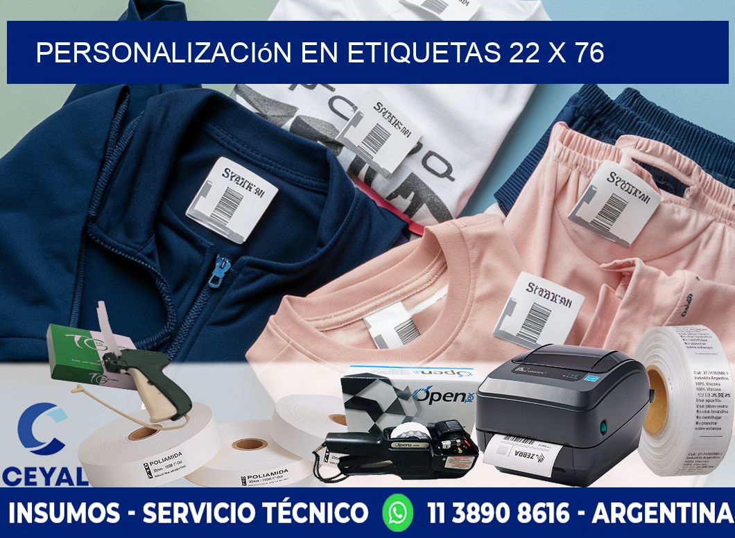 personalización en etiquetas 22 x 76