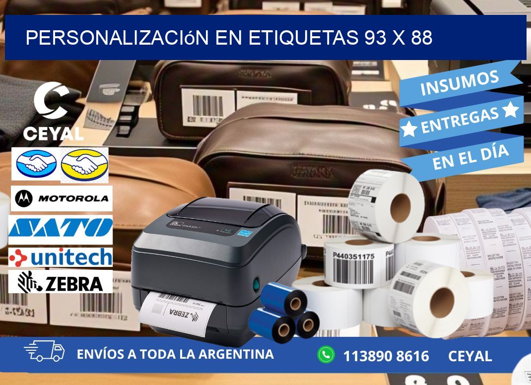personalización en etiquetas 93 x 88
