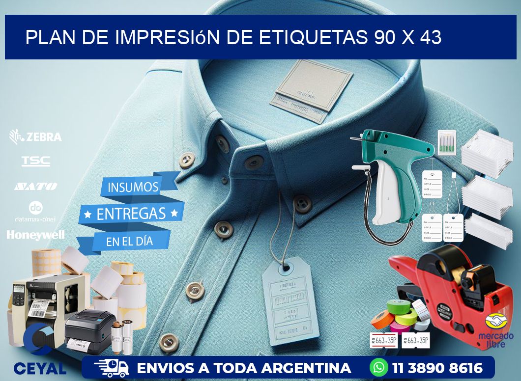 plan de impresión de etiquetas 90 x 43