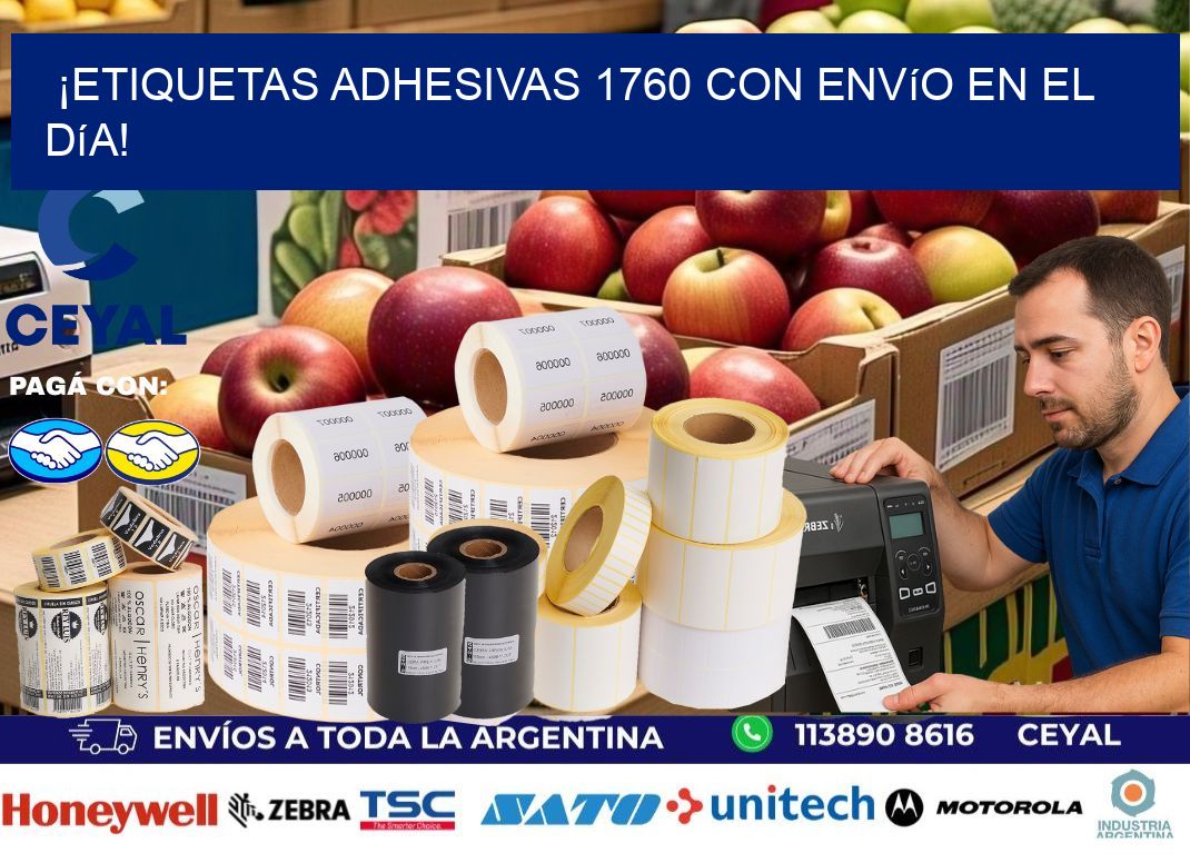 ¡Etiquetas Adhesivas 1760 con Envío en el Día!