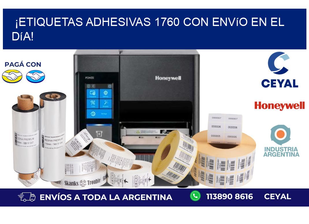 ¡Etiquetas Adhesivas 1760 con Envío en el Día!