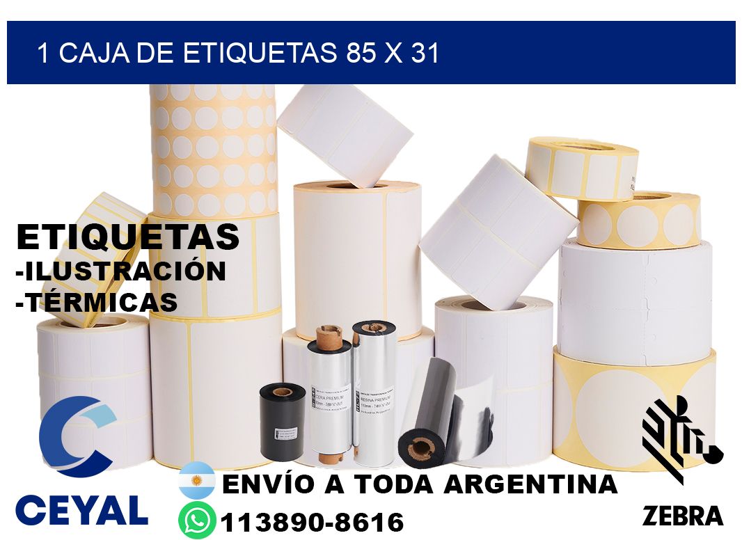 1 caja de etiquetas 85 x 31
