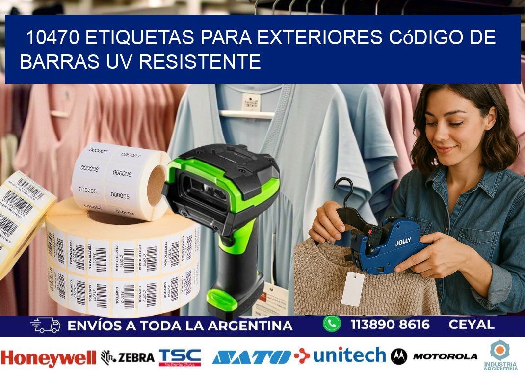 10470 etiquetas para exteriores código de barras UV resistente