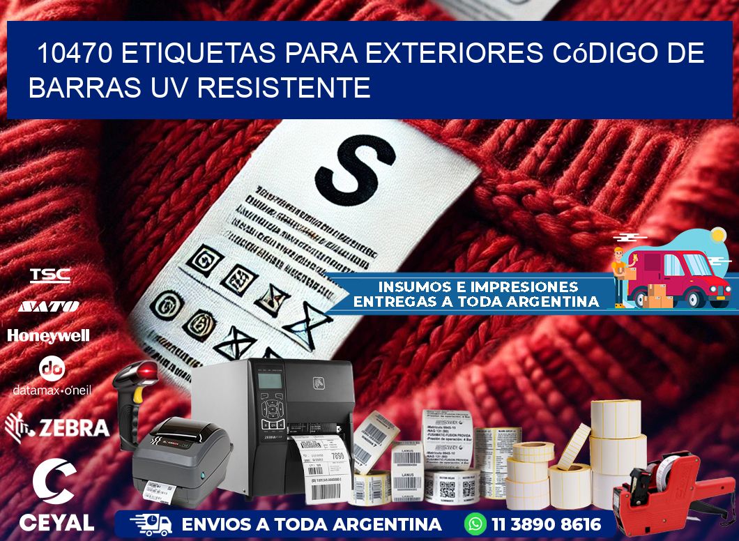 10470 etiquetas para exteriores código de barras UV resistente