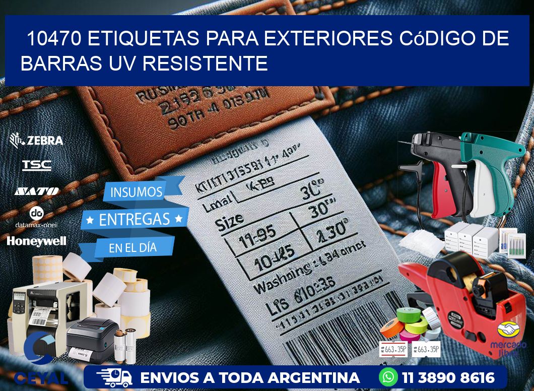 10470 etiquetas para exteriores código de barras UV resistente