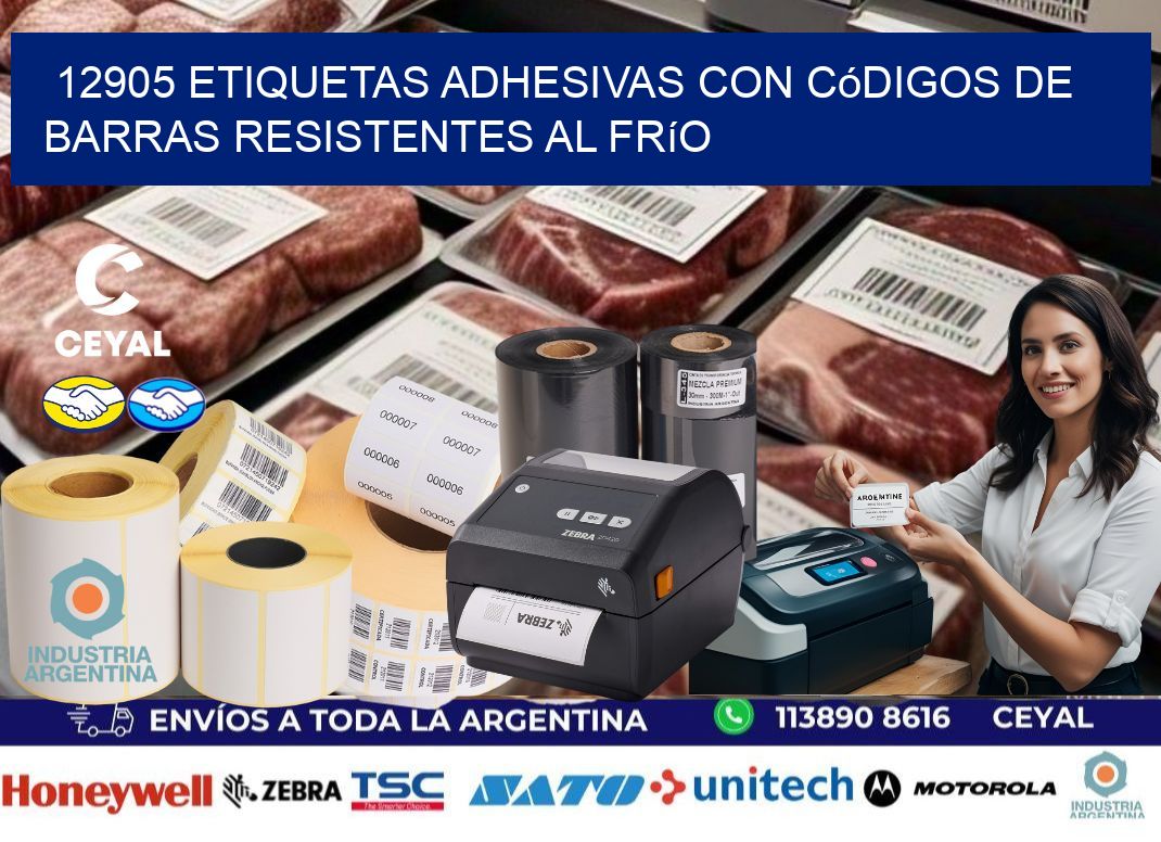 12905 Etiquetas adhesivas con códigos de barras resistentes al frío