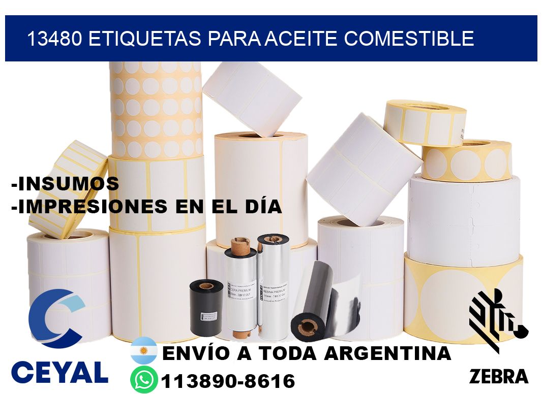 13480 Etiquetas para aceite comestible